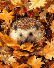 Charger l&#39;image dans la galerie, Diamond Painting - Broderie Diamant - Hérisson dans les feuilles d&#39;Automne 40x50cm toile tendue sur châssis