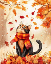 Charger l'image dans la galerie, Diamond Painting - Broderie Diamant - Chat joueur en Automne