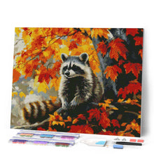 Charger l'image dans la galerie, Broderie Diamant - Raton laveur en Automne