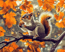 Charger l'image dans la galerie, Diamond Painting - Broderie Diamant - Écureuil en Automne 40x50cm toile tendue sur châssis