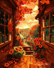 Charger l'image dans la galerie, Diamond Painting - Broderie Diamant - Vue de balcon en Automne