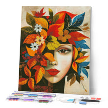 Charger l'image dans la galerie, Broderie Diamant - Visage floral d'Automne inspiré de Picasso