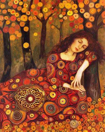 Diamond Painting - Broderie Diamant - Femme en Automne inspirée de Klimt