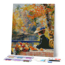 Charger l'image dans la galerie, Broderie Diamant - Femme en Automne inspirée de Renoir 40x50cm toile tendue sur châssis