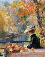 Charger l&#39;image dans la galerie, Diamond Painting - Broderie Diamant - Femme en Automne inspirée de Renoir 40x50cm toile tendue sur châssis