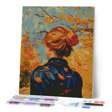 Charger l'image dans la galerie, Broderie Diamant - Femme en Automne inspirée de Van Gogh