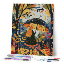 Charger l'image dans la galerie, Broderie Diamant - Femme et parapluie en Automne