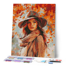 Charger l'image dans la galerie, Broderie Diamant - Femme dans le vent d'Automne