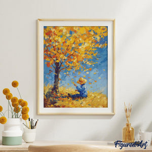 Broderie Diamant - Garçon en Automne inspiré de Van Gogh