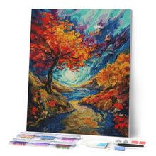 Charger l'image dans la galerie, Broderie Diamant - Automne surréaliste inspiré de Van Gogh 40x50cm toile tendue sur châssis