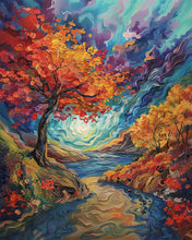 Charger l&#39;image dans la galerie, Diamond Painting - Broderie Diamant - Automne surréaliste inspiré de Van Gogh 40x50cm toile tendue sur châssis