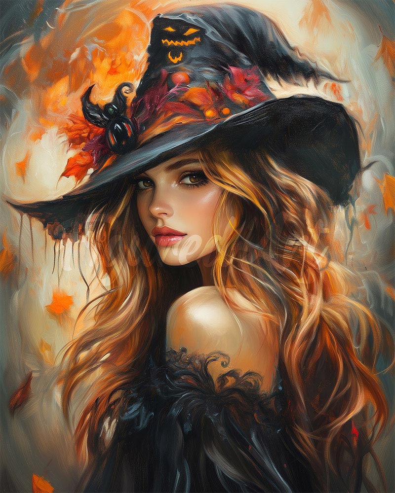 Diamond Painting - Broderie Diamant - La jolie Sorcière 40x50cm toile tendue sur châssis