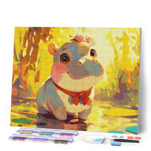 Charger l'image dans la galerie, Broderie Diamant - Bébé Hippopotame heureux