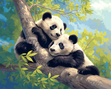 Charger l&#39;image dans la galerie, Diamond Painting - Broderie Diamant - Pandas sur une Branche