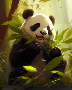 Diamond Painting - Broderie Diamant - Panda Grignotant