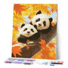 Charger l'image dans la galerie, Broderie Diamant - Bébés Pandas en Automne