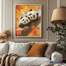 Charger l'image dans la galerie, Broderie Diamant - Bébés Pandas en Automne