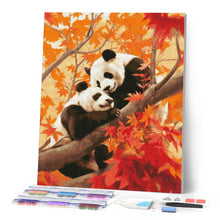 Charger l'image dans la galerie, Broderie Diamant - Jumeaux Pandas en Automne