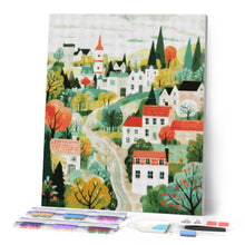 Charger l'image dans la galerie, Broderie Diamant - Village enchanté vert