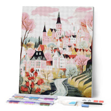 Charger l'image dans la galerie, Broderie Diamant - Village enchanté rose