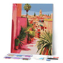 Charger l'image dans la galerie, Broderie Diamant - Vue sur une ville marocaine