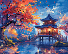 Charger l'image dans la galerie, Diamond Painting - Broderie Diamant - Pagode par une Nuit d’Automne