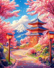 Charger l'image dans la galerie, Diamond Painting - Broderie Diamant - Route des Cerisiers en Fleurs vers la Pagode
