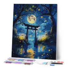 Charger l'image dans la galerie, Broderie Diamant - Torii au Clair de Lune et Lucioles