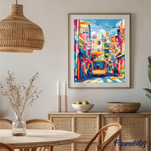 Charger l&#39;image dans la galerie, Broderie Diamant - Bus de la Ville de Tokyo 40x50cm toile tendue sur châssis