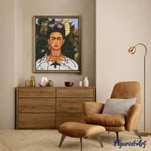 Charger l&#39;image dans la galerie, Broderie Diamant - Frida - Autoportrait au collier d&#39;épines et colibri