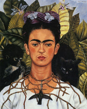 Charger l&#39;image dans la galerie, Diamond Painting - Broderie Diamant - Frida - Autoportrait au collier d&#39;épines et colibri