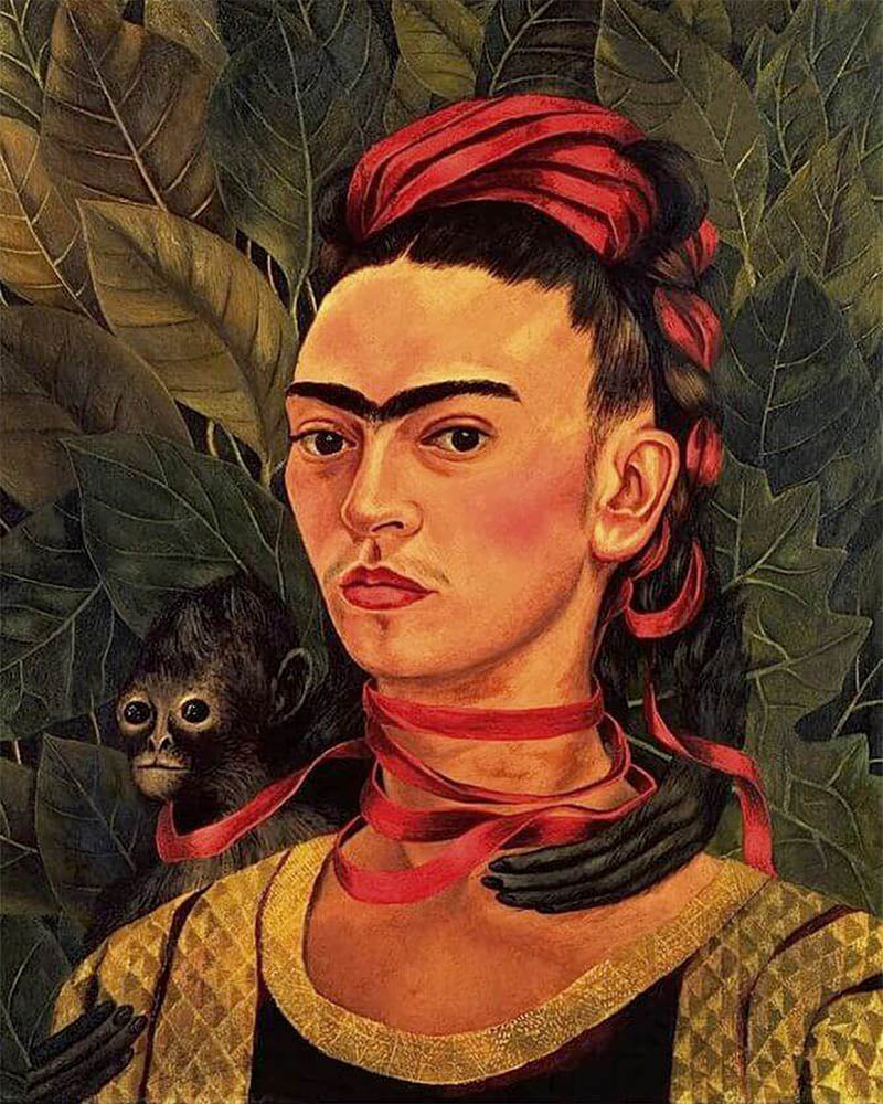 Diamond Painting - Broderie Diamant - Frida - Autoportrait avec singe 1940