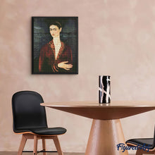 Charger l&#39;image dans la galerie, Broderie Diamant - Frida - Autoportrait en robe de velours