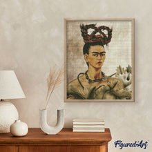 Charger l&#39;image dans la galerie, Broderie Diamant - Frida - Autoportrait avec tresse