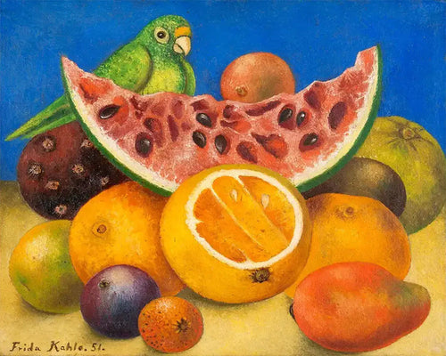 Diamond Painting - Broderie Diamant - Frida - Nature morte au perroquet et aux fruits