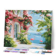 Charger l'image dans la galerie, Broderie Diamant - Villa rose en bord de mer