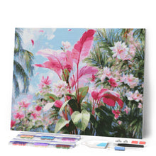 Charger l'image dans la galerie, Broderie Diamant - Floraison rose tropicale