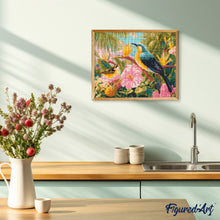 Charger l&#39;image dans la galerie, Broderie Diamant - Oiseaux du jardin tropical