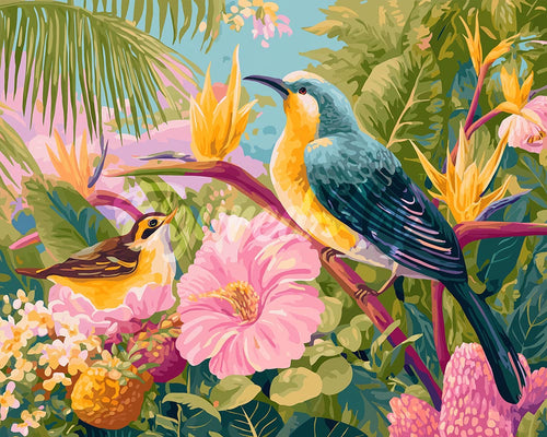 Diamond Painting - Broderie Diamant - Oiseaux du jardin tropical