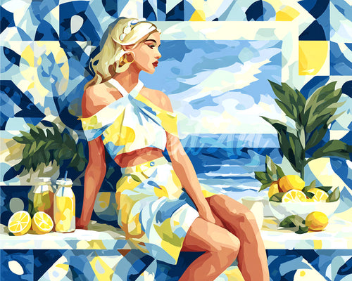 Diamond Painting - Broderie Diamant - Femme aux citrons