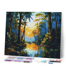 Charger l'image dans la galerie, Broderie Diamant - Lac de la forêt tropicale