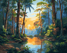 Charger l&#39;image dans la galerie, Diamond Painting - Broderie Diamant - Lac de la forêt tropicale
