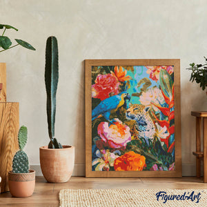Broderie Diamant - Perroquet et léopard
