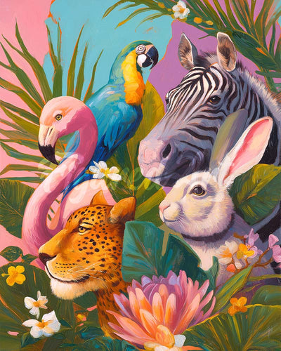 Diamond Painting - Broderie Diamant - Amis de la jungle