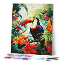 Charger l'image dans la galerie, Broderie Diamant - Toucan dans la jungle