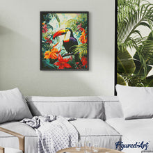 Charger l'image dans la galerie, Broderie Diamant - Toucan dans la jungle