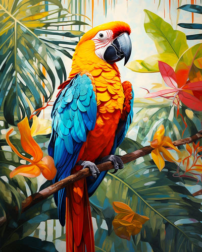 Diamond Painting - Broderie Diamant - Ara tropical