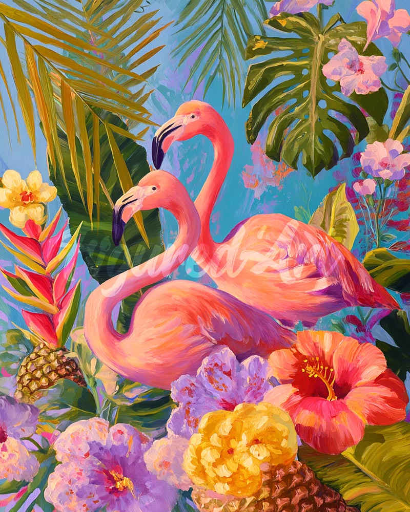 Diamond Painting - Broderie Diamant - Flamants roses jumeaux