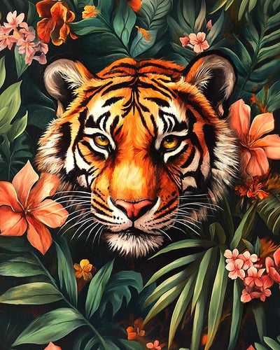 Diamond Painting - Broderie Diamant - Tigre tropical