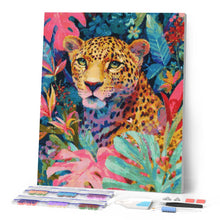 Charger l'image dans la galerie, Broderie Diamant - Léopard tropical